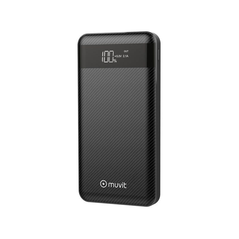 Powerbank Muvit 10000 mAh USB 2 puertos 2A+3A + Puerto TipoC + 2 inputs