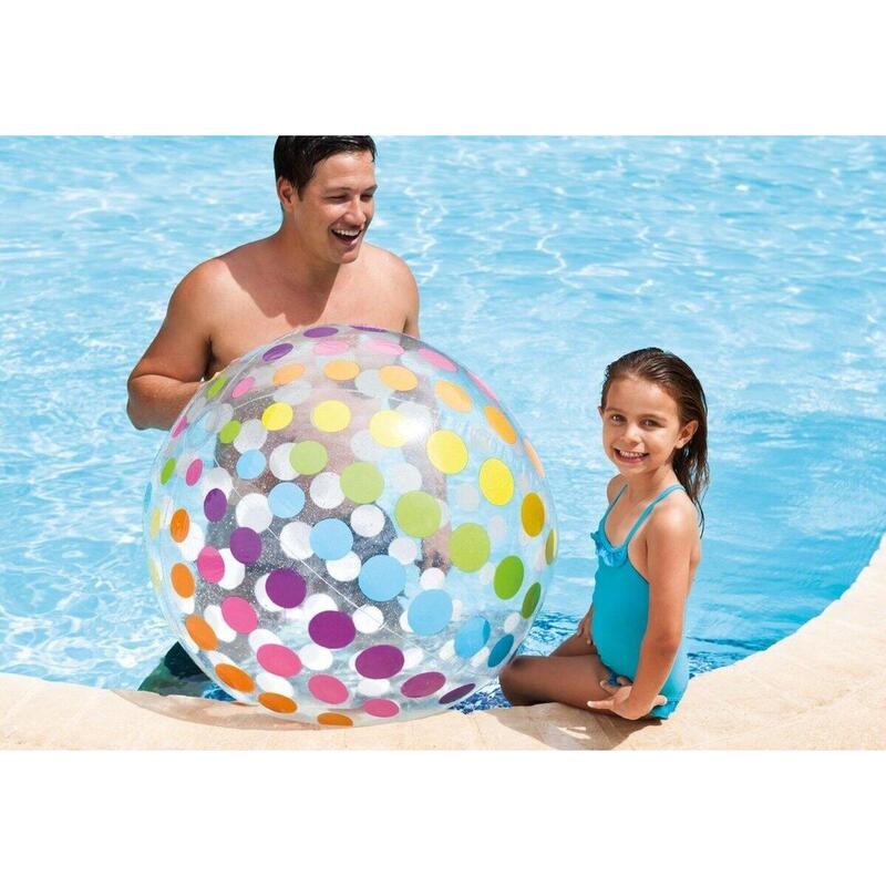 IN59065-20 彩色波點圖案巨型沙灘球 一個 直徑長42'' (107cm) 獨立包裝