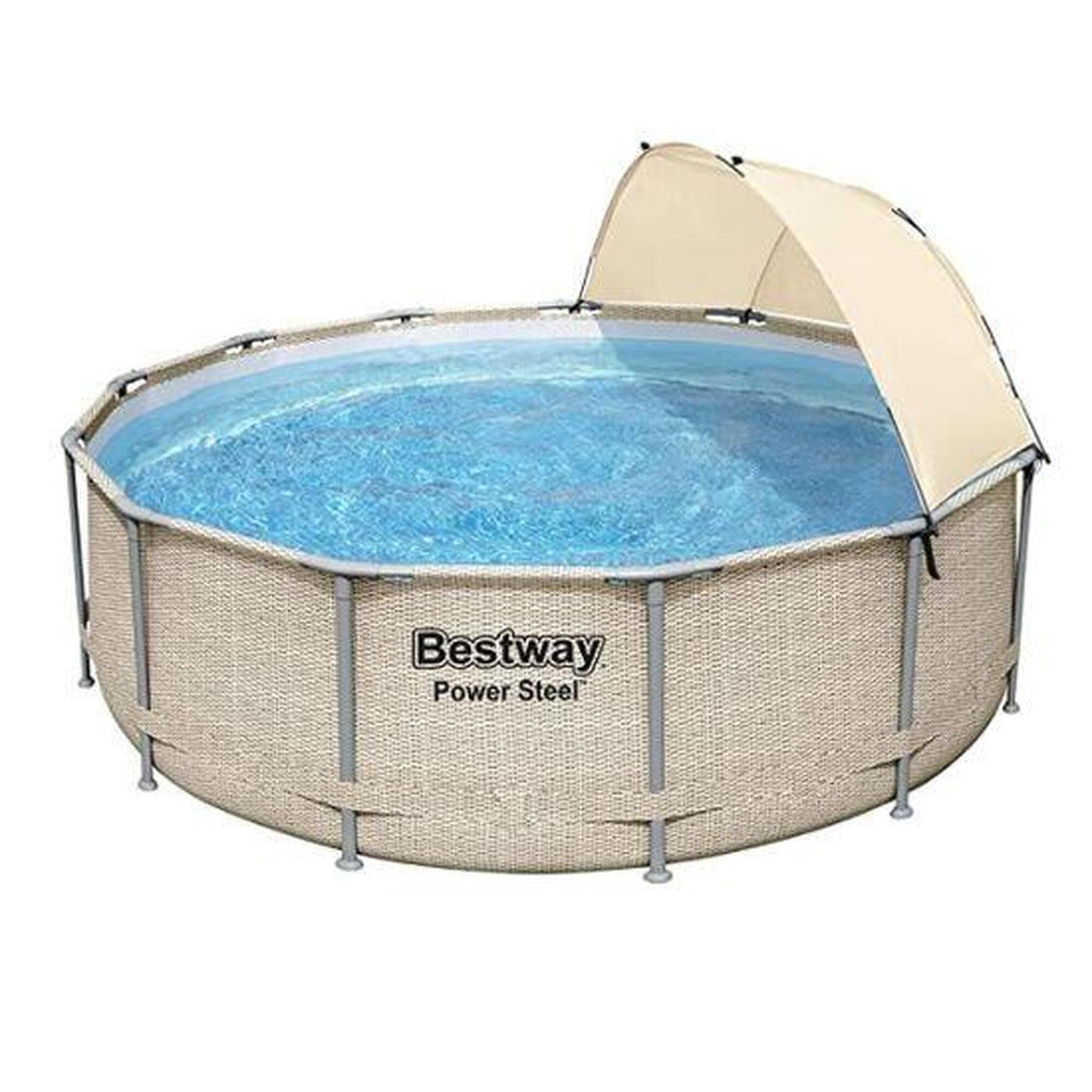 BESTWAY Bestway Power Steel Swimming Pool Set, 13 x 42 - Beige