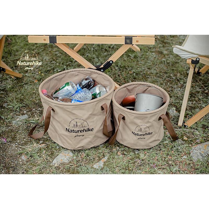 Camping Foldable Round Bucket 20L - Army Green