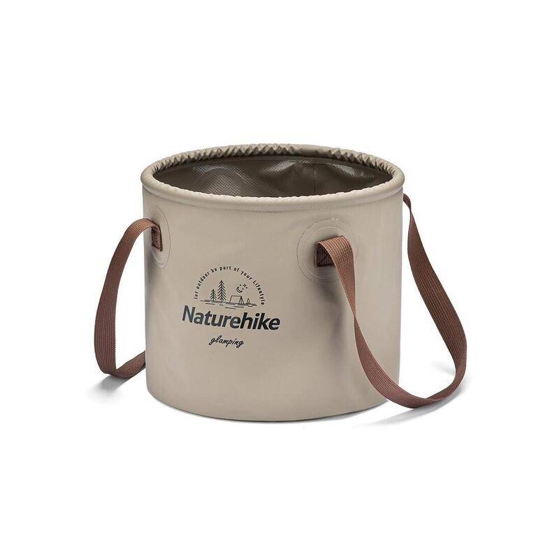 Camping Foldable Round Bucket 10L - Light Brown