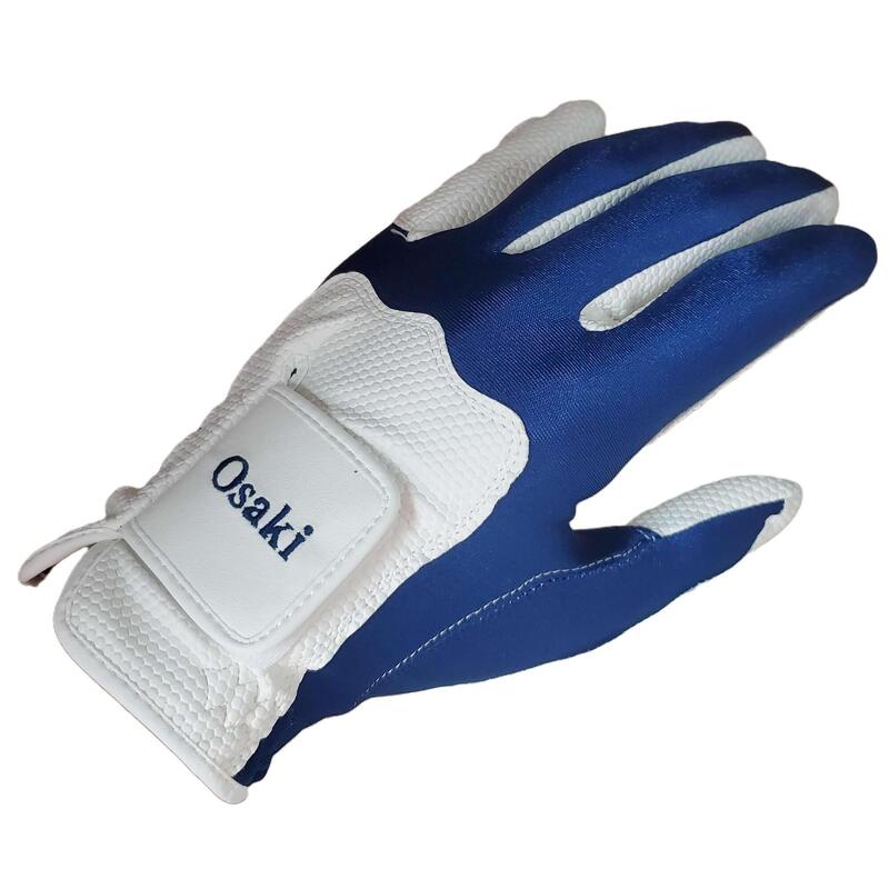 中性彈性透氣高爾夫手套(左手) - 白色/深藍色