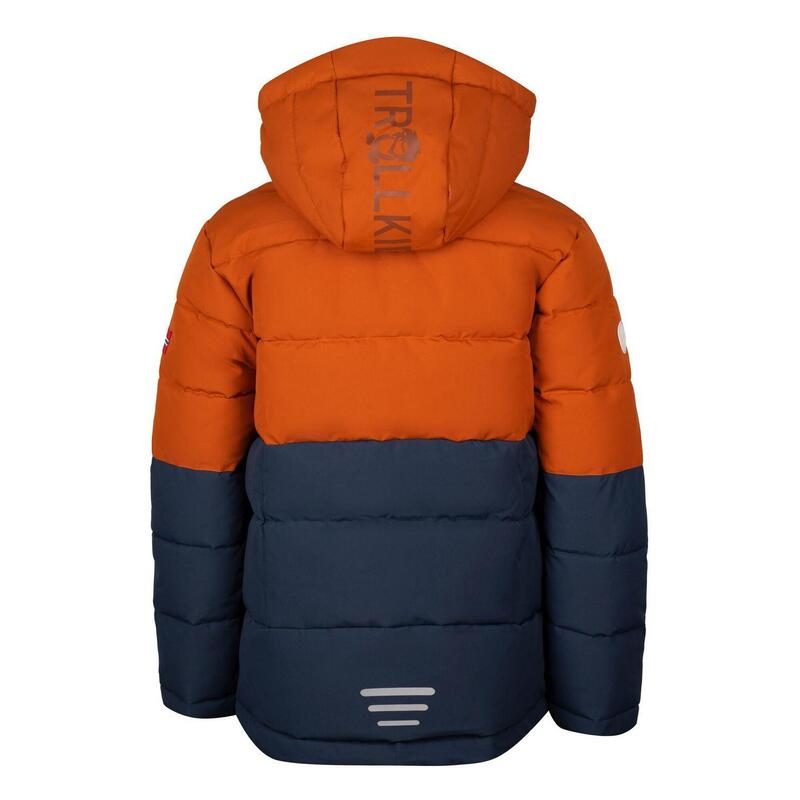 Veste d'hiver pour enfants Gryllefjord Hydrofuge Cannelle/bleu foncé