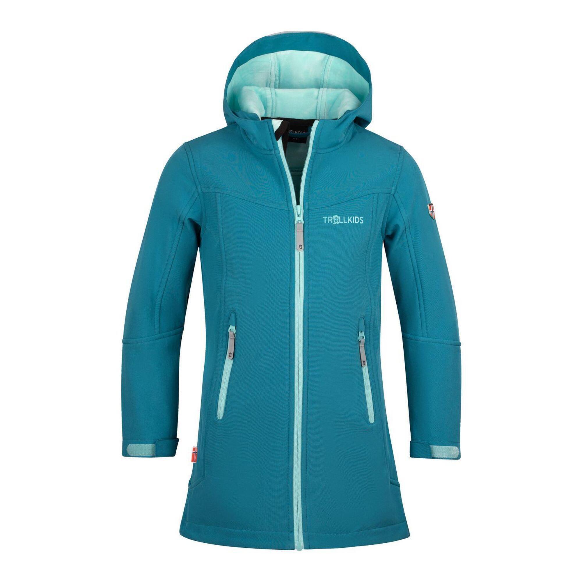 TROLLKIDS Kinder Mantel Parka Lillesand Blaugrün/Wasserblau