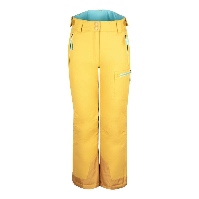 Pantalon de ski enfant Hallingdal Imperméable et respirant Miel/bleu eau