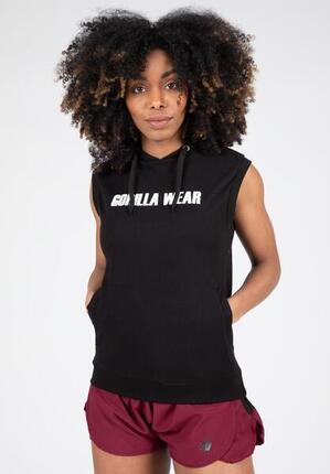 Virginia Ärmelloses Kapuzenshirt - Schwarz