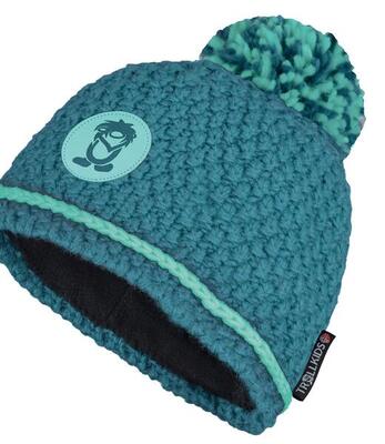 Kinder Bommelmütze Hemsedal Blaugrün/Wasserblau