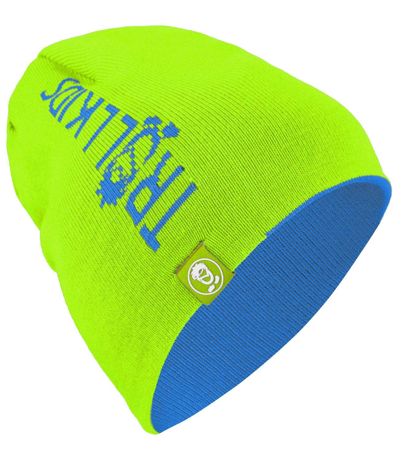 Bonnet de laine enfant Troll (long) Bleu vif/vert citron 2/2