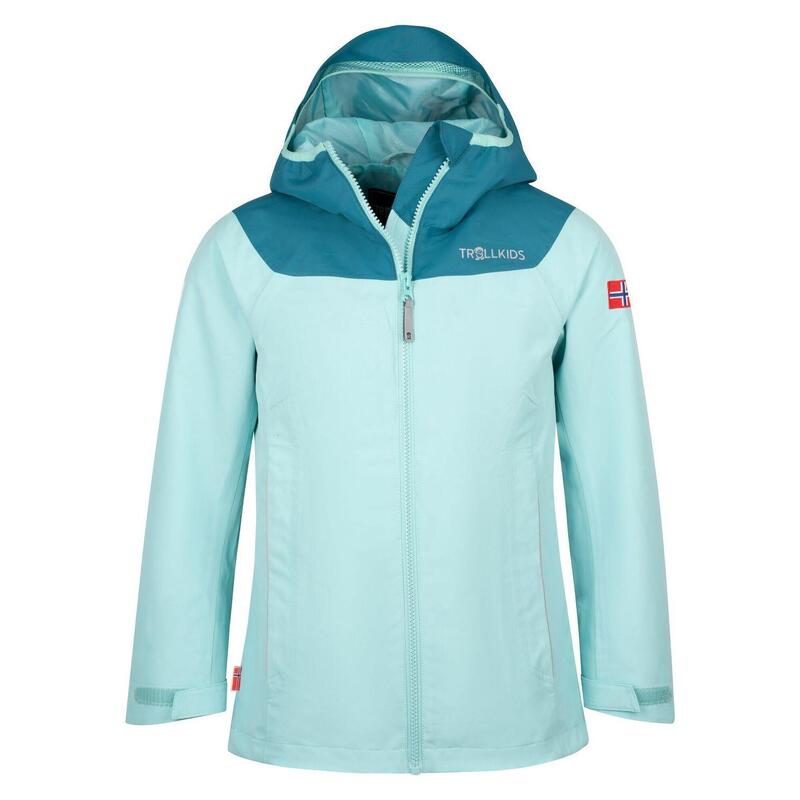 Kinder Regenjacke Bergen Wasserblau/Blaugrün