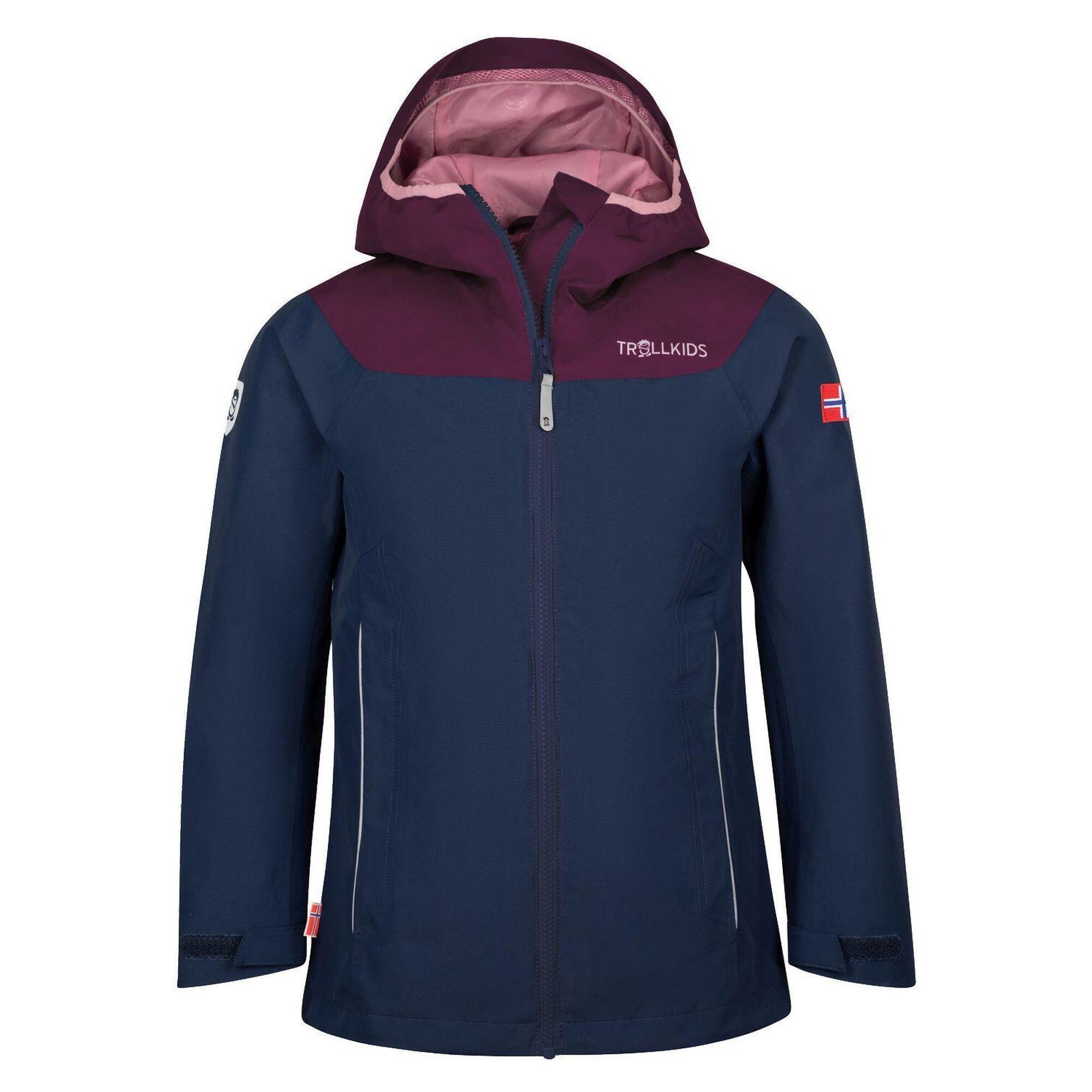 TROLLKIDS Kinder Regenjacke Bergen Marineblau/Violett
