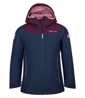 Kinder Regenjacke Bergen Violettblau/Malve rosa