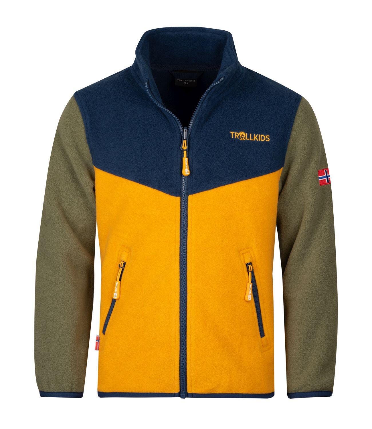 Kinder 3in1 Jacke Bryggen Moosgrün/Goldgelb/Blau 3/4