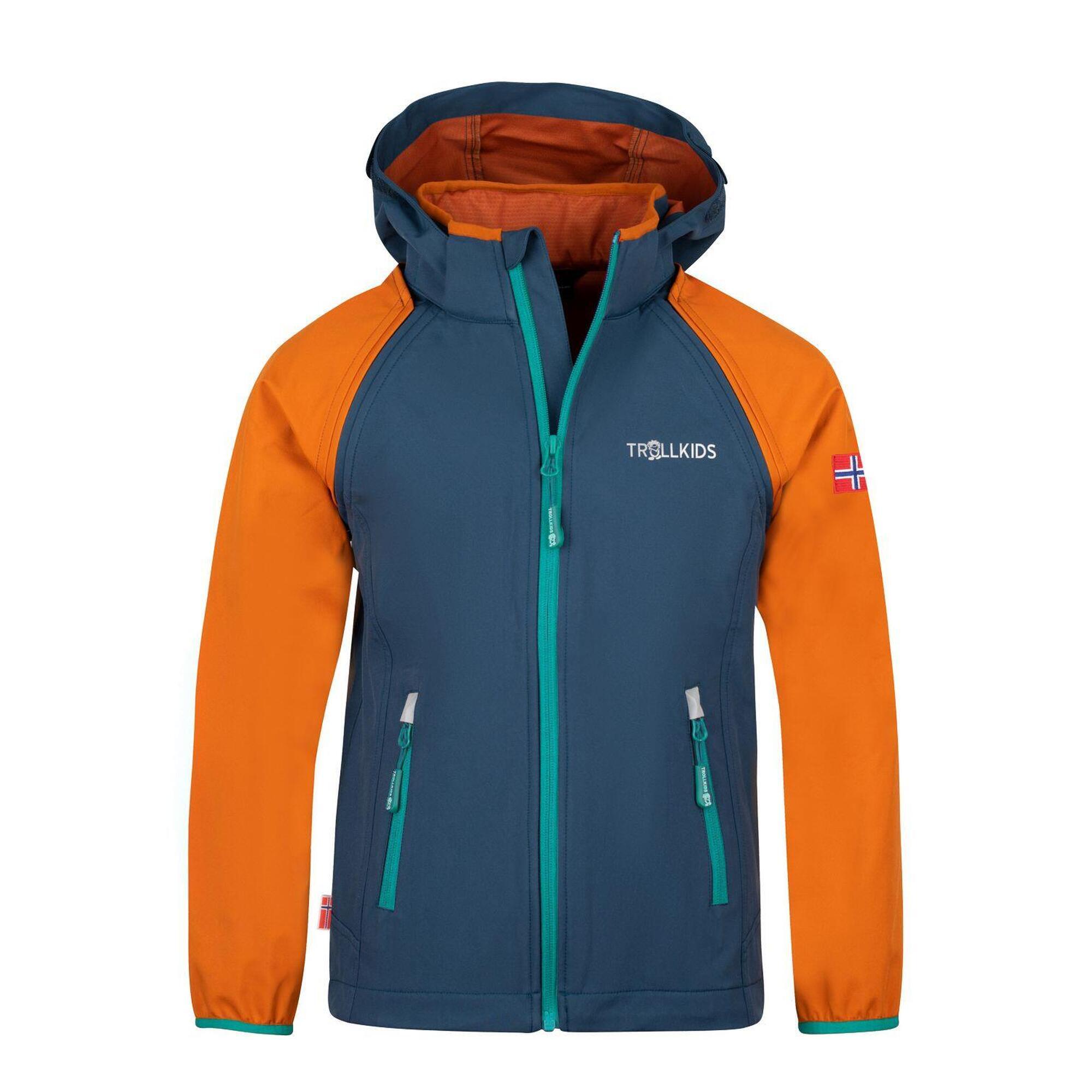 Children's softshell jacket Rondane cinnamon/night blue/dark blue