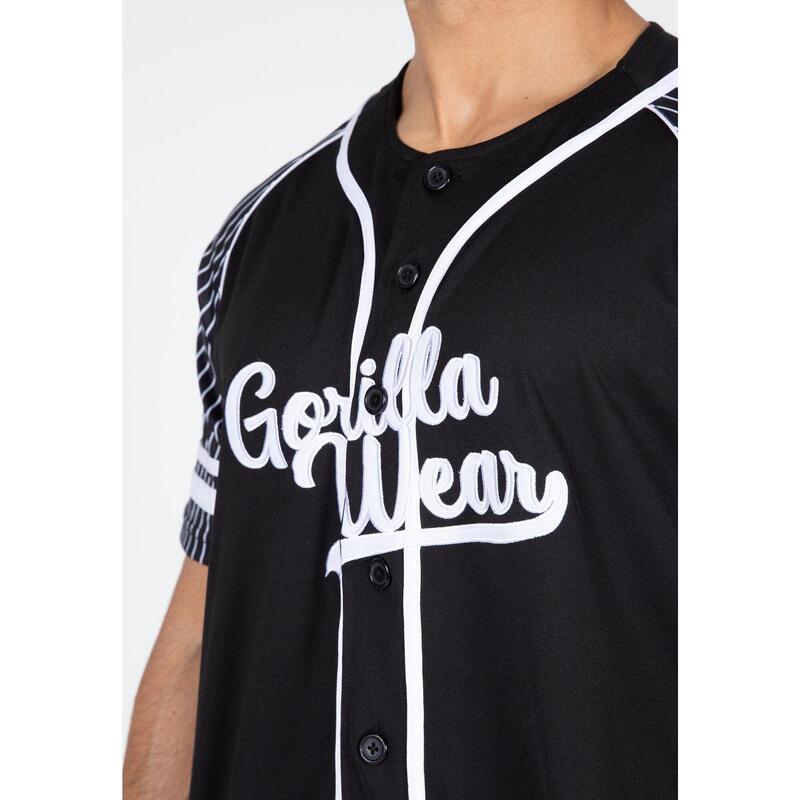 Camiseta Musculación Manga Corta Hombre GORILLA WEAR Béisbol 82 Negro