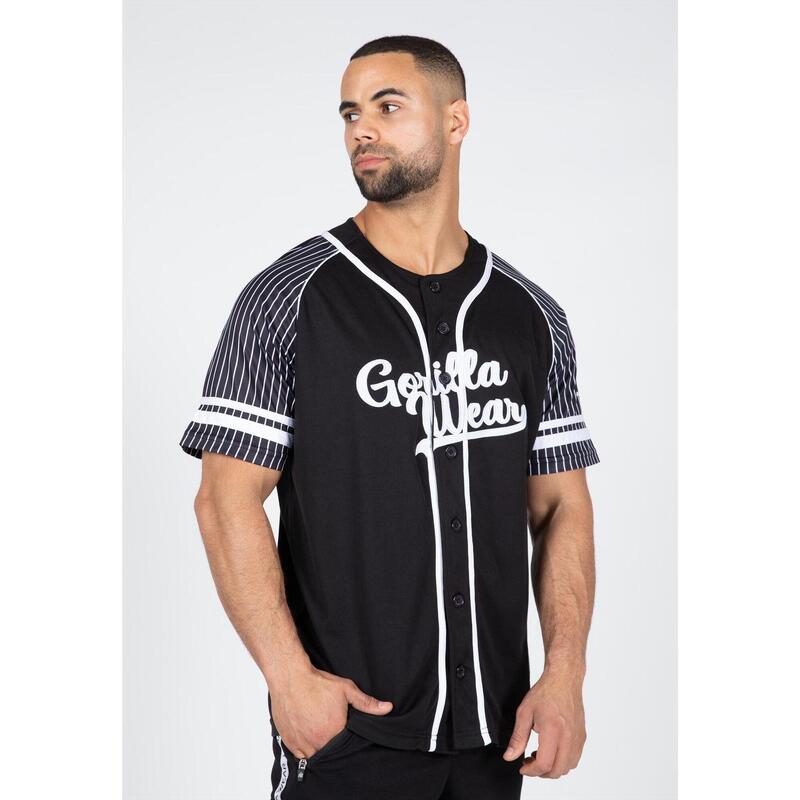 Camiseta Musculación Manga Corta Hombre GORILLA WEAR Béisbol 82 Negro