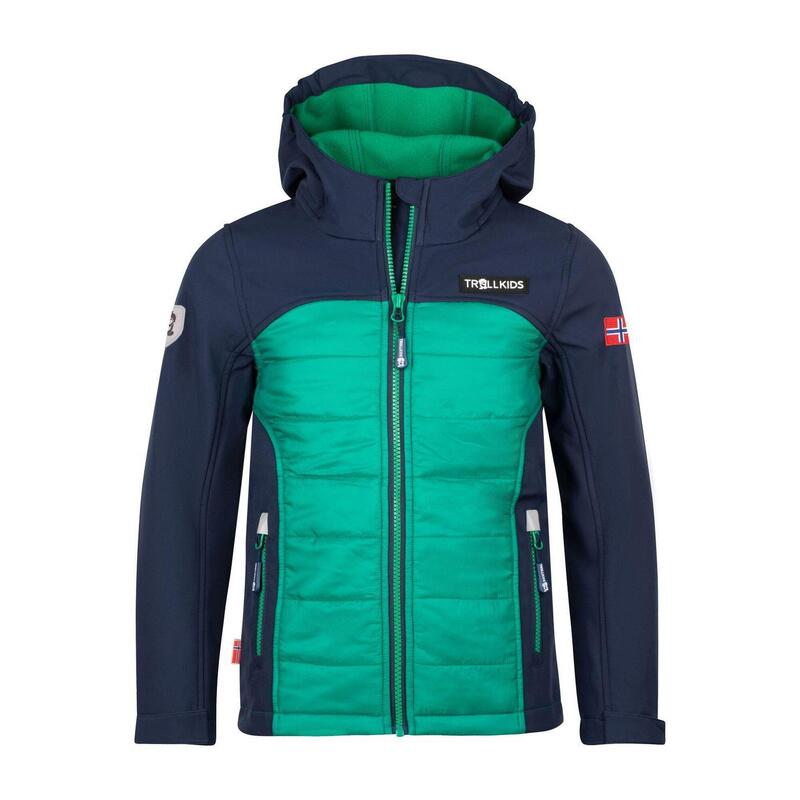 Veste Softshell enfants Lysefjord bleu marine/vert poivre