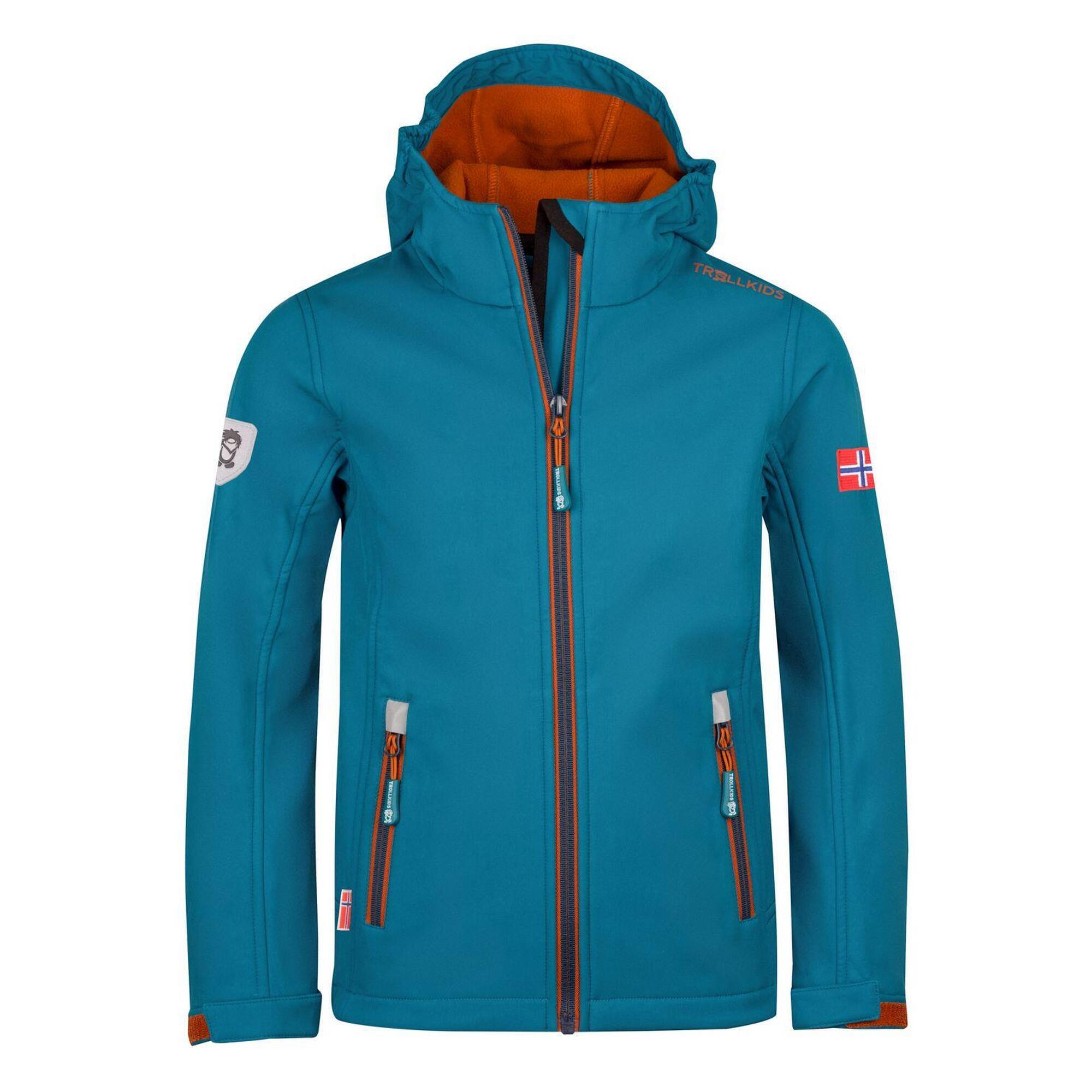 Giacca softshell Trollfjord da bambino blu scuro/cannella/blu notte