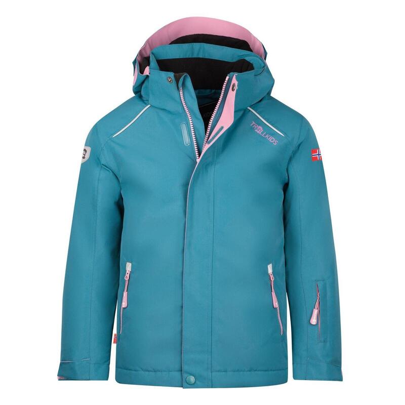 Veste de ski pour enfants Holmenkollen PRO Imperméable bleu-vert/violet