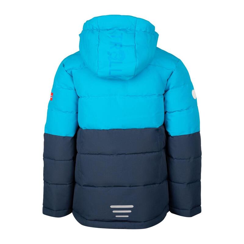 Veste d'hiver pour enfants Gryllefjord Hydrofuge Bleu/bleu nuit/vert citron
