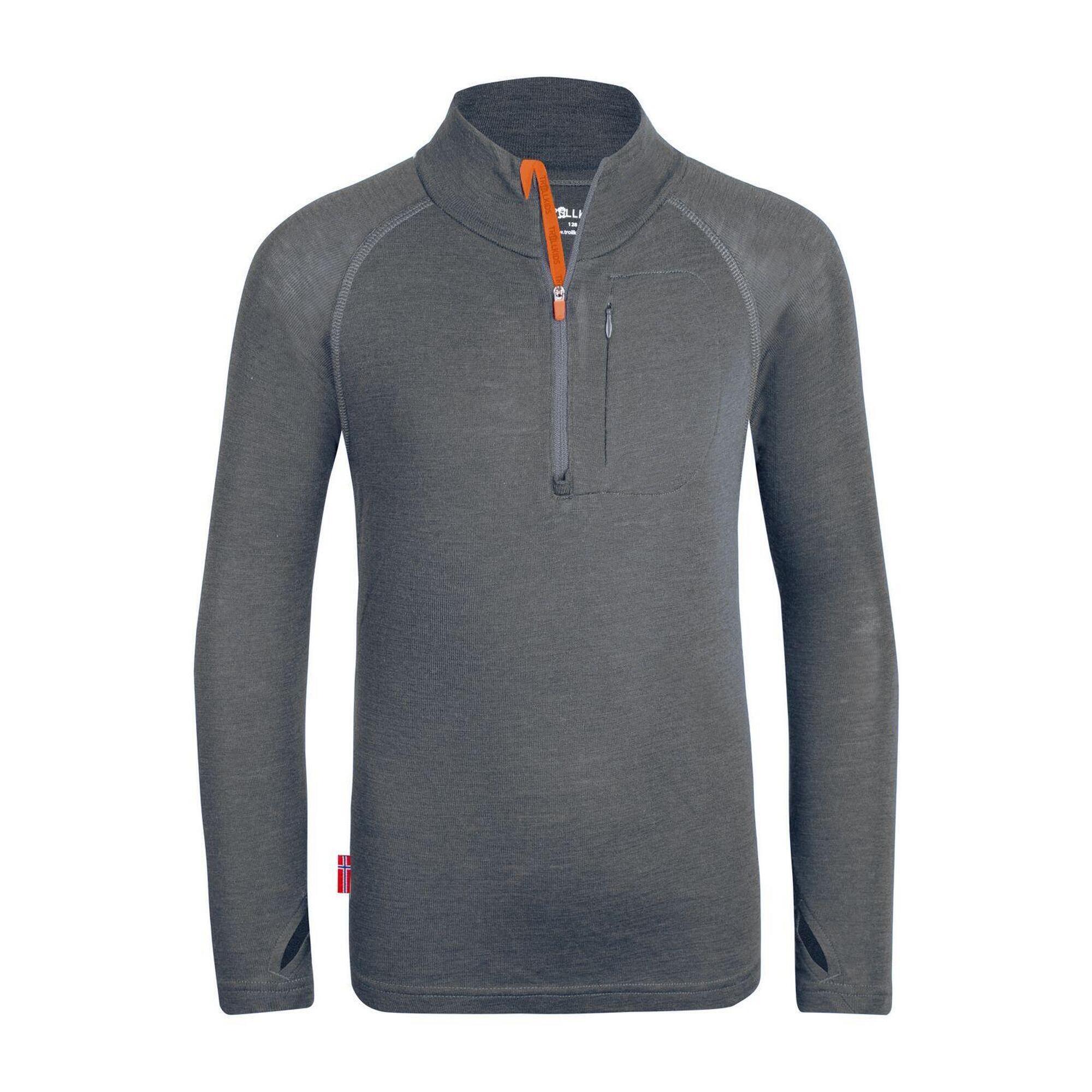 Pull pour enfants Lofoten Anthracite/Orange 1/3