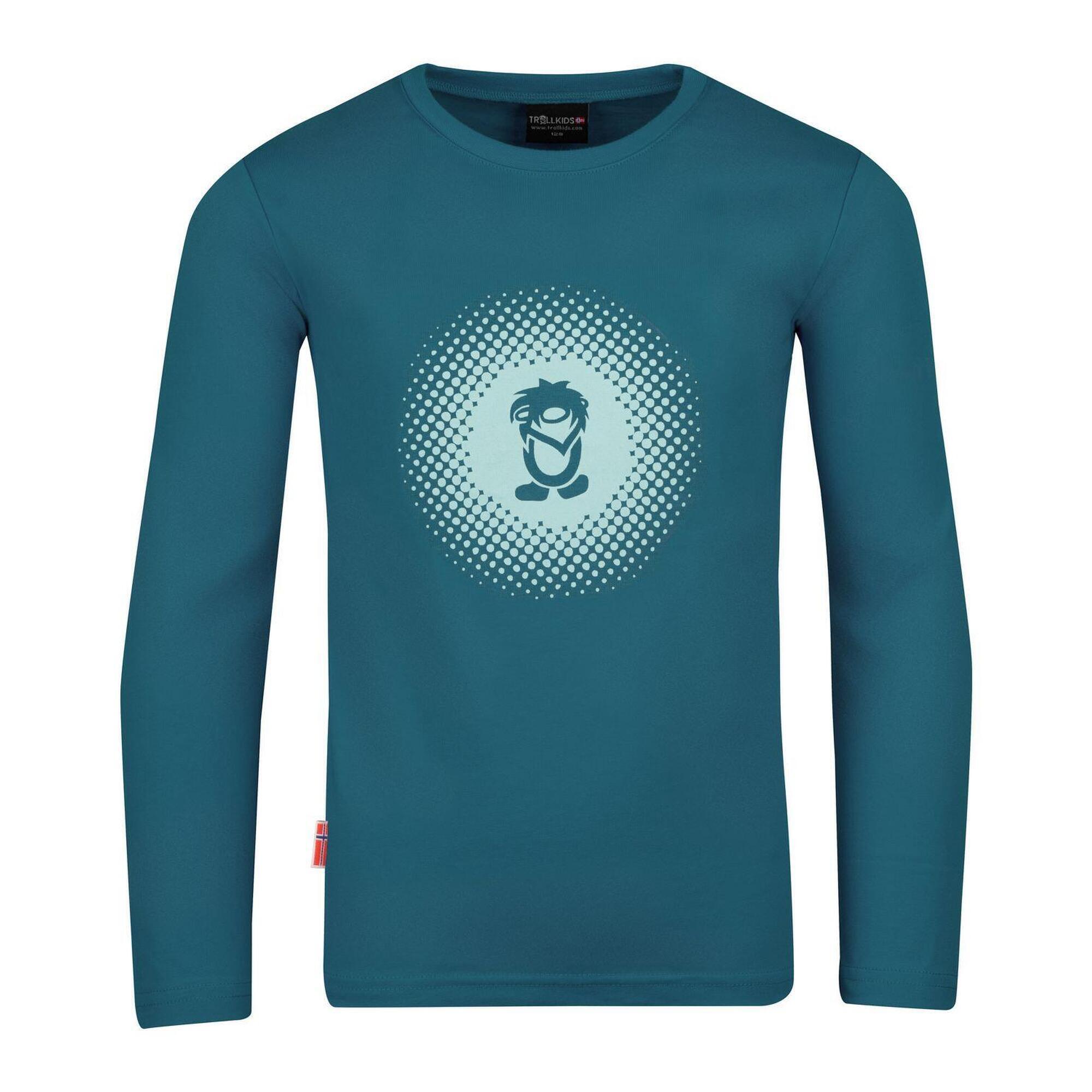 TROLLKIDS Kinder Longsleeve Pointillism Blaugrün/Wasserblau