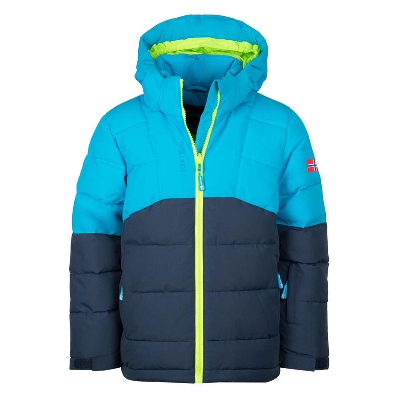 Kinder Winterjacke Gryllefjord Blau/Nachtblau/Limegrün