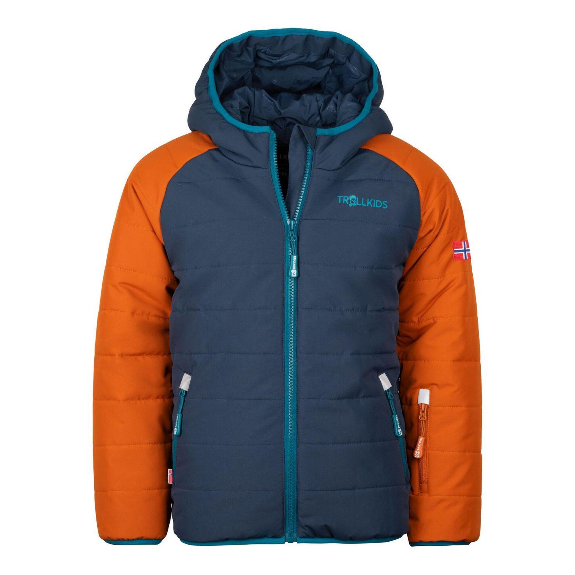 Hafjell PRO children's ski jacket cinnamon/night blue/dark blue