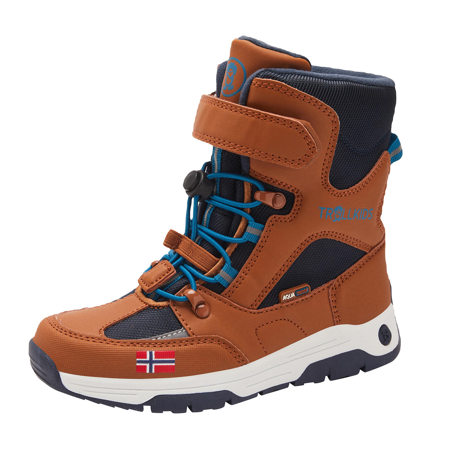 Children's Lofoten XT winter boots cinnamon brown / midnight blue / dark blue