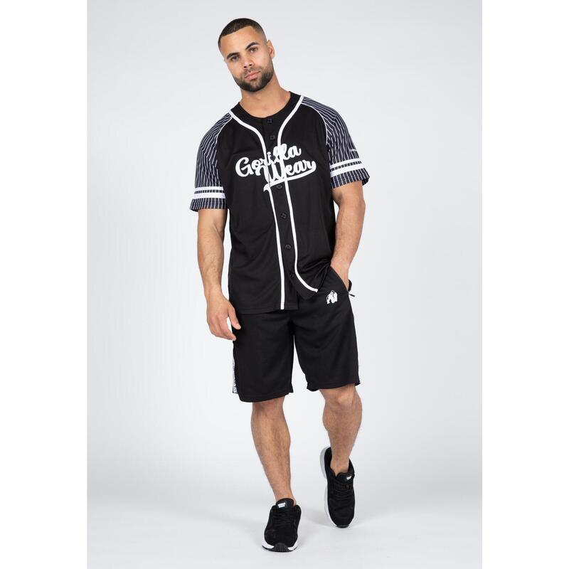 Camiseta Musculación Manga Corta Hombre GORILLA WEAR Béisbol 82 Negro