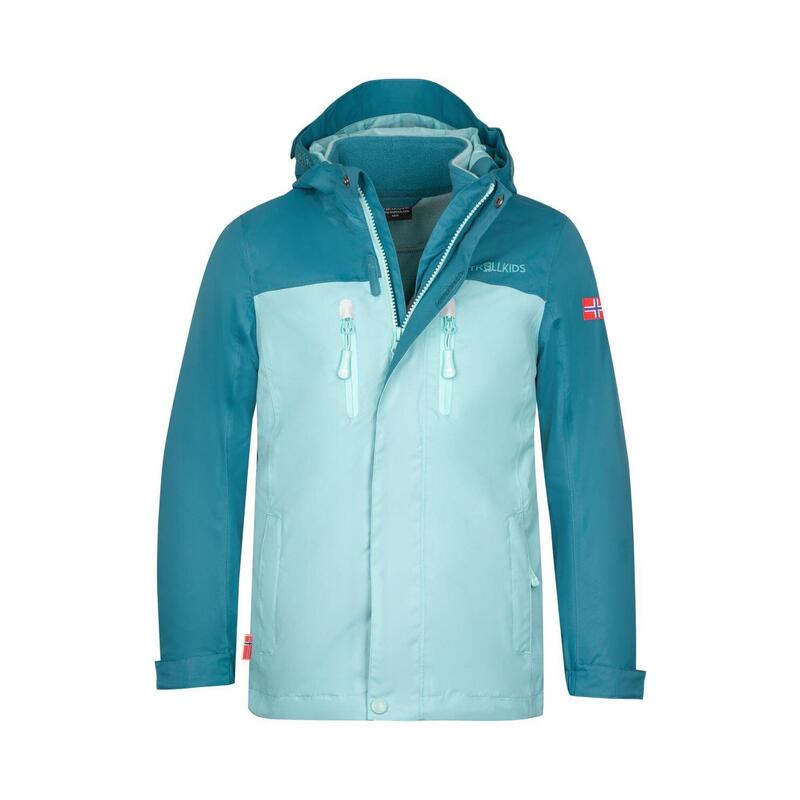 Veste 3 en 1 Bryggen pour filles bleu-vert/bleu d'eau