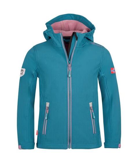 Filles Veste Softshell Filles Trollfjord Coupe-vent Imperméable bleu-vert/violet