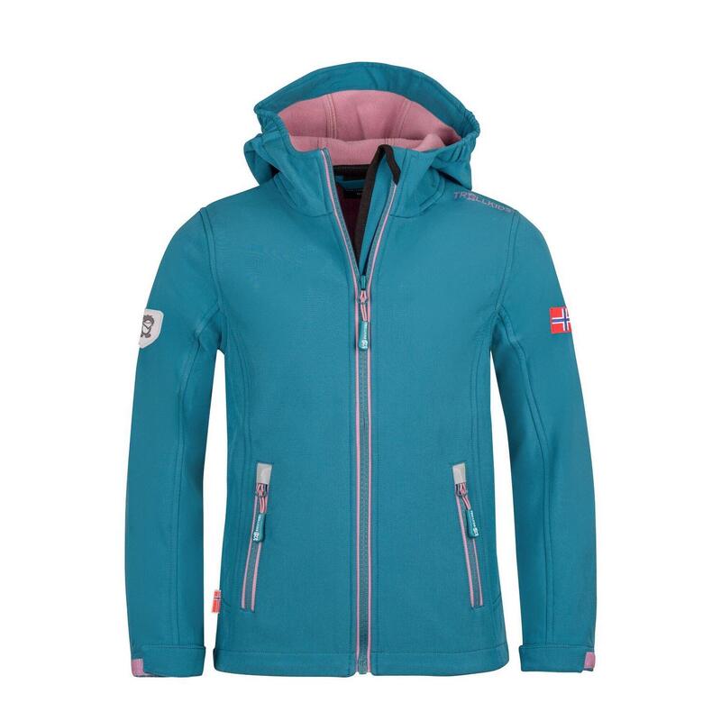 Filles Veste Softshell Filles Trollfjord Coupe-vent Imperméable bleu-vert/violet