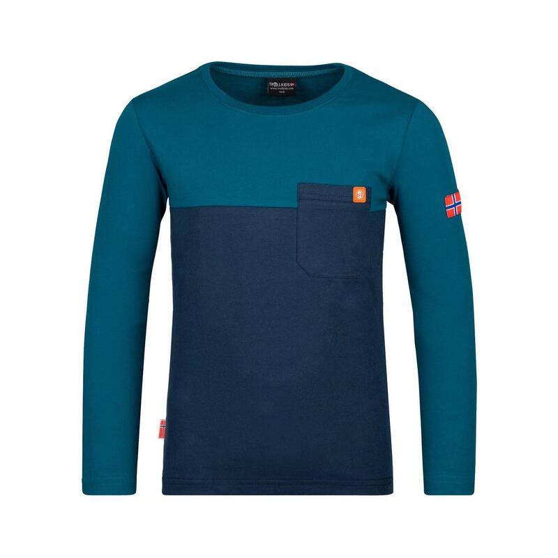 Kinder Longsleeve Bergen Nachtblau/Dunkelblau