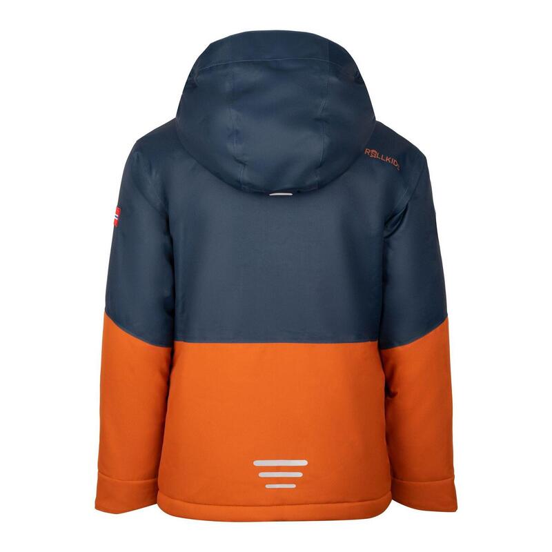 Veste de ski pour enfants Hallingdal Imperméable, respirante bleu nuit/cannelle