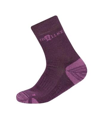 Kinder Wandersocken Preikestolen Pflaume/Violett