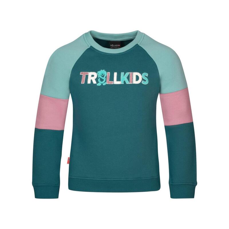 Sweat-shirt enfant Trollfjord bleu-vert/violet/bleu eau