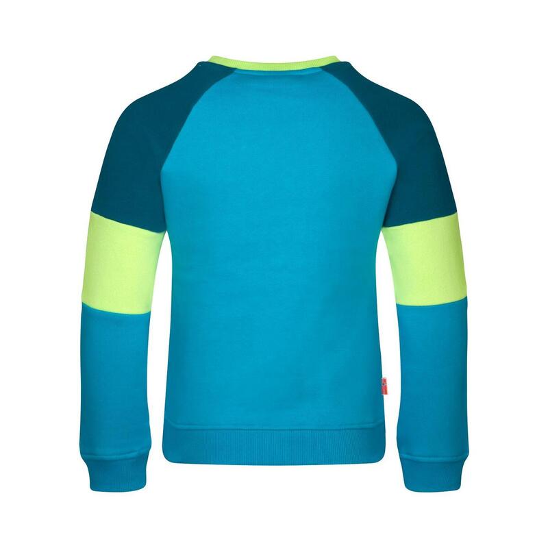 Sweat-shirt enfant Trollfjord Vivid-Bleu/Lime/Bleu foncé