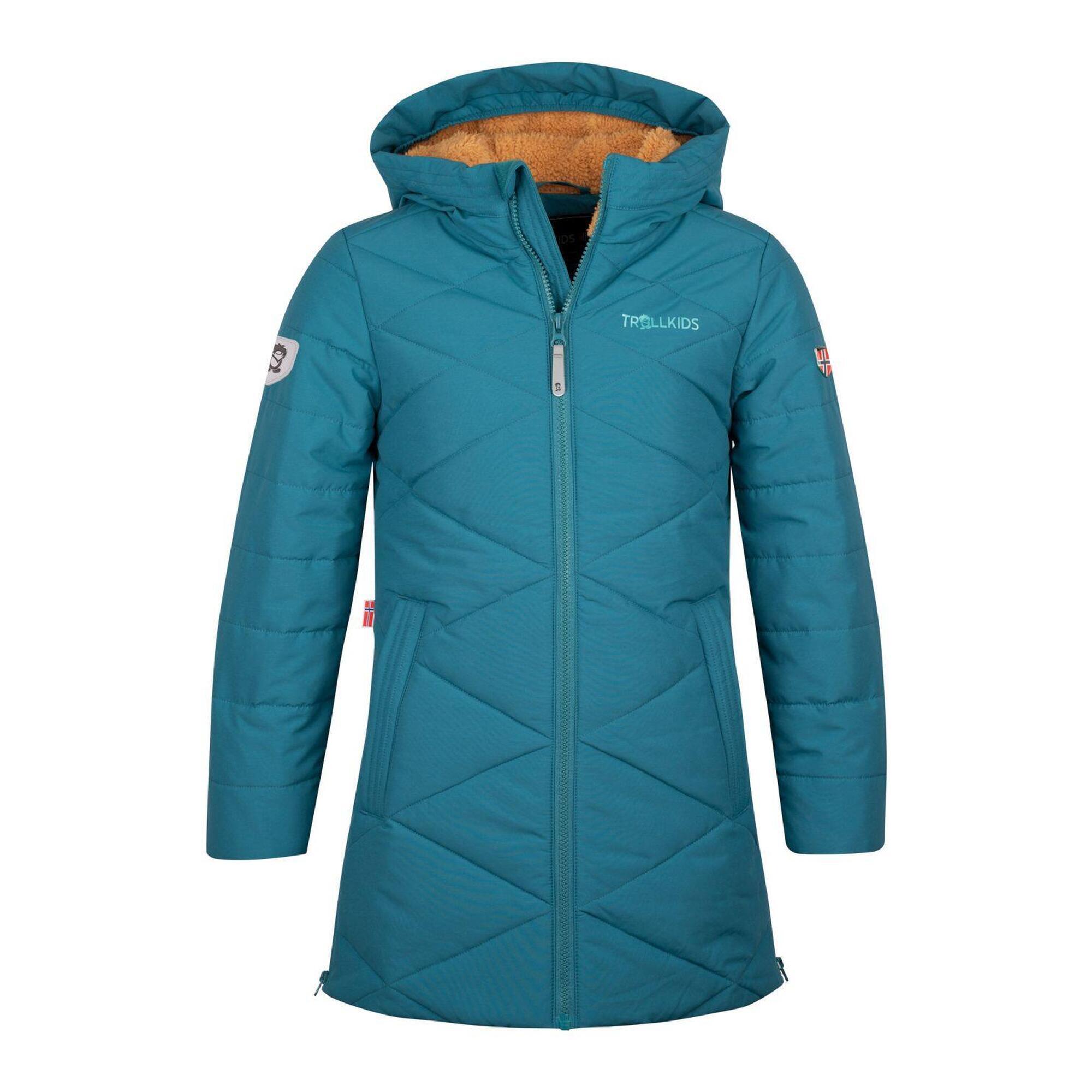 Girls' Bergen blue-green/honey-colored winter coat