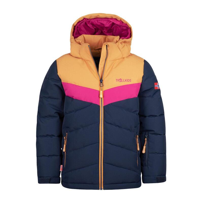 Mädchen Winterjacke Gryllefjord Marineblau/Honig/Feuerbeere