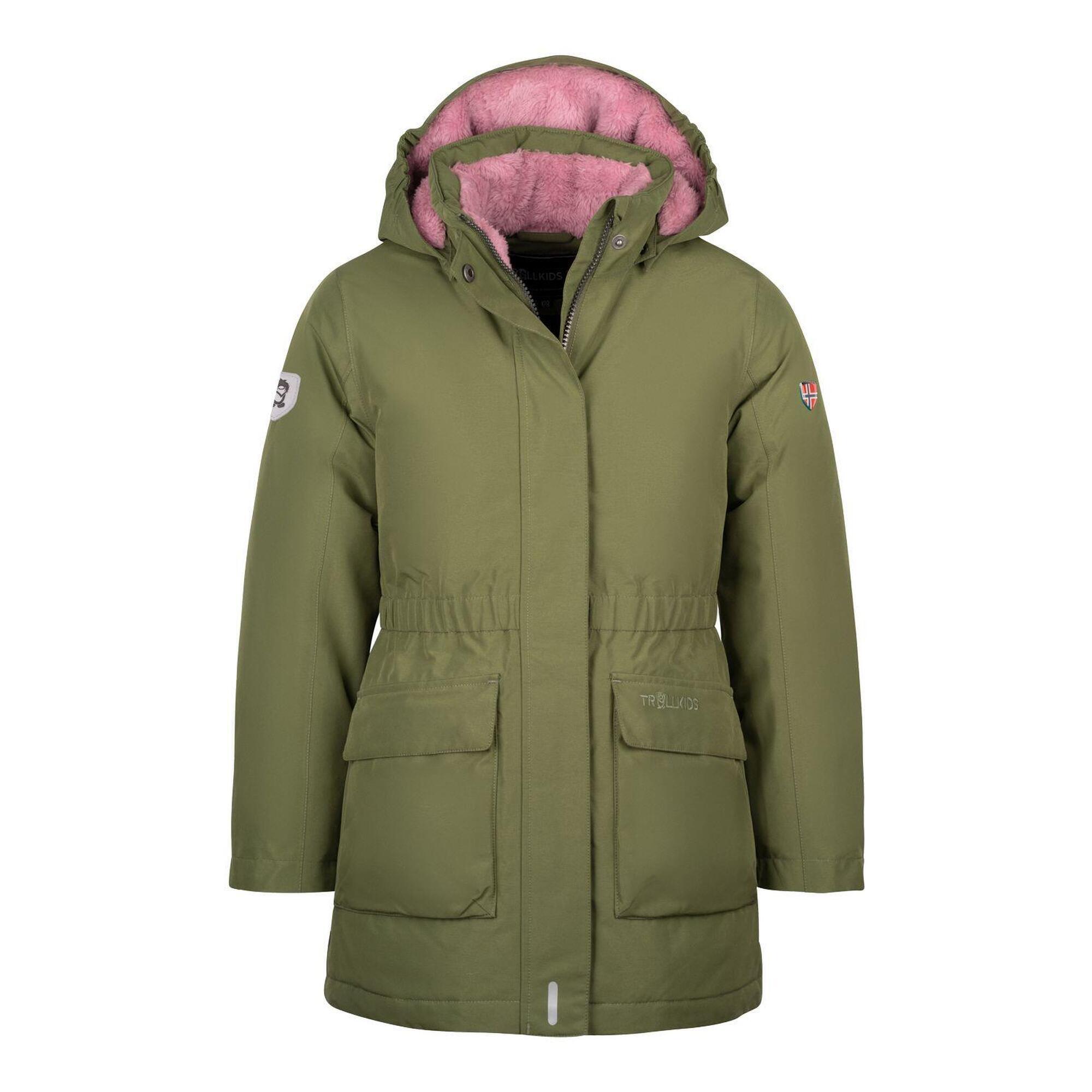 Girls' Alesund coat Dark olive/purple