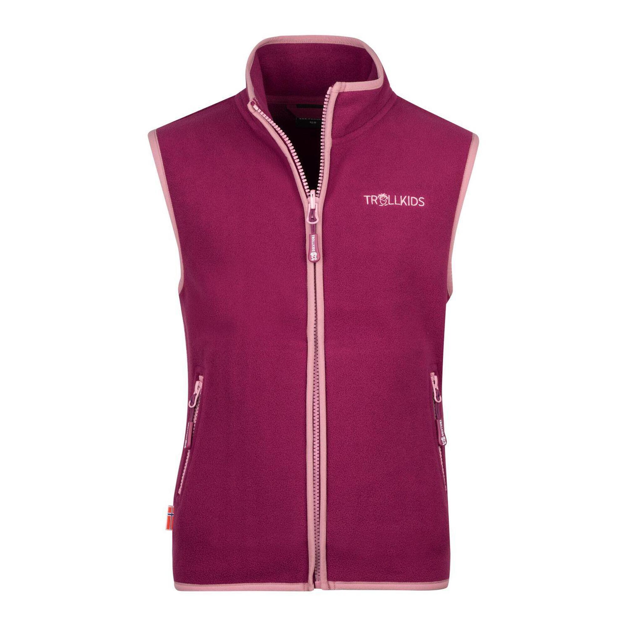 Arendal children's fleece vest plum/purple