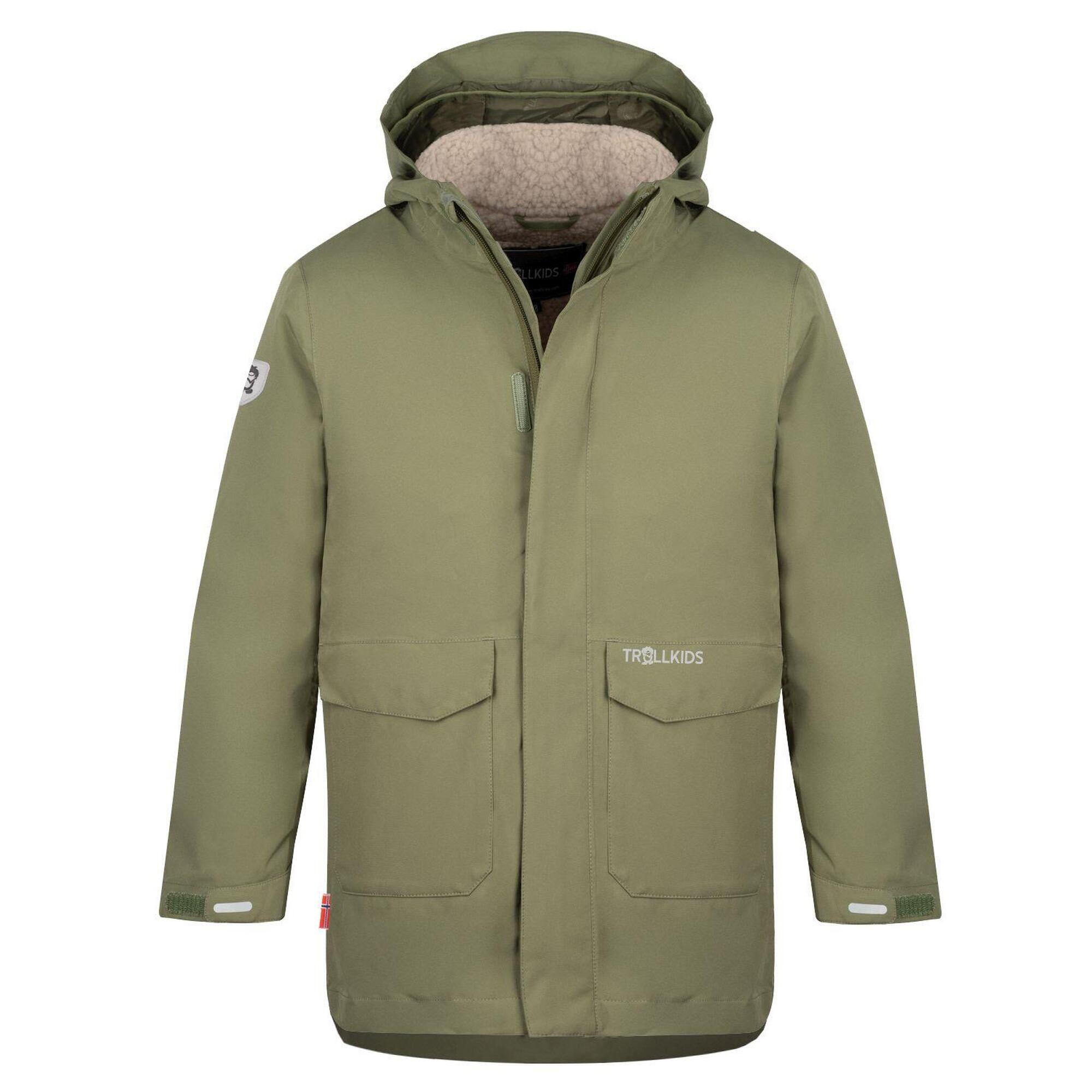 Laksefjord children's 3-in-1 functional jacket in moss green