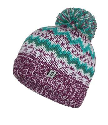 Mädchen Bommelmütze Kristiansand Blaugrün/Violett/Marineblau