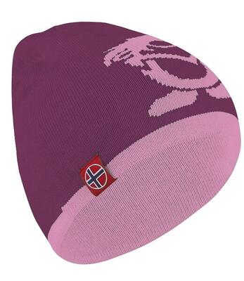 Kinder Wollmütze Troll Karamell-Braun/Lachsrosa