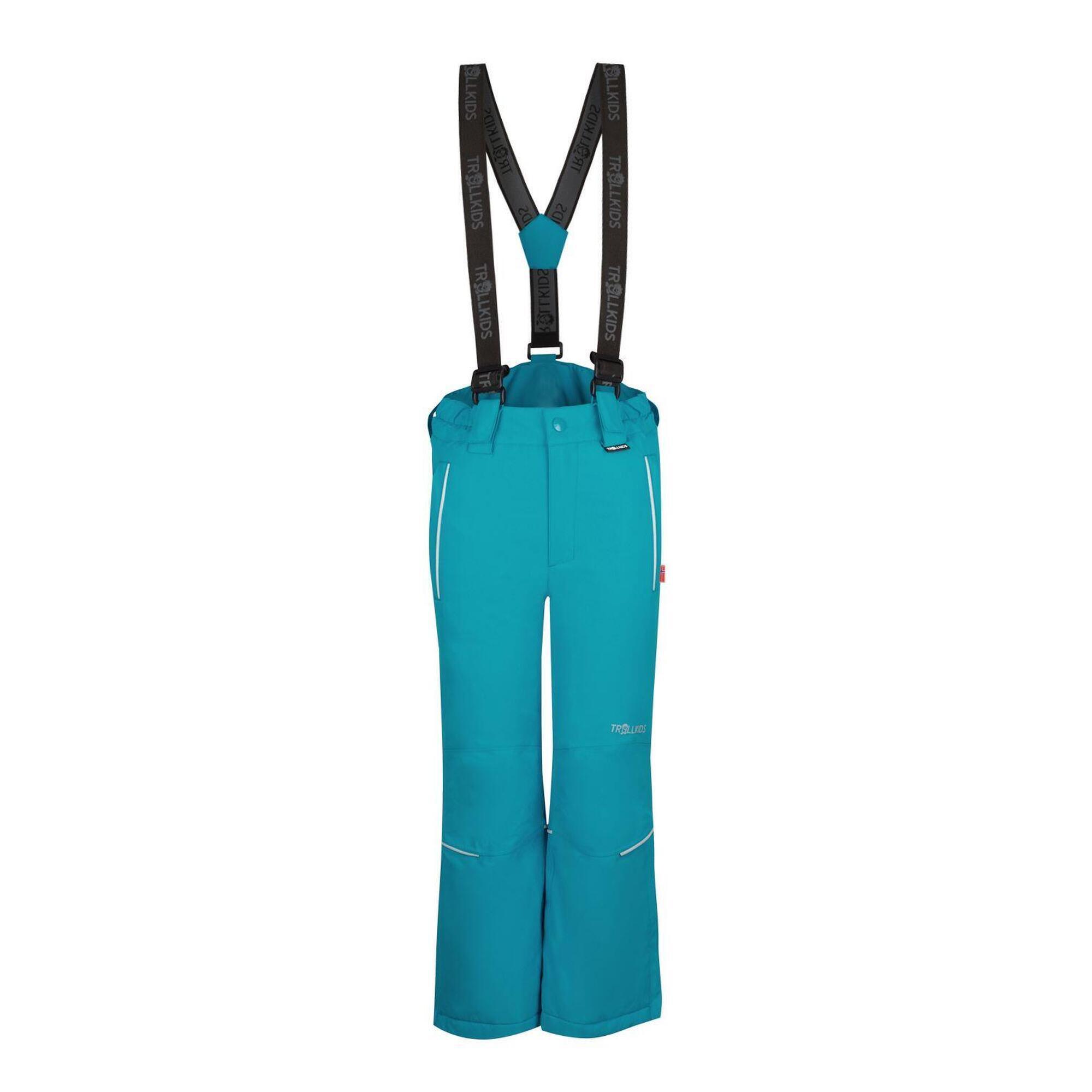 TROLLKIDS Kinder Skihose Slim Holmenkollen Teal-Grün