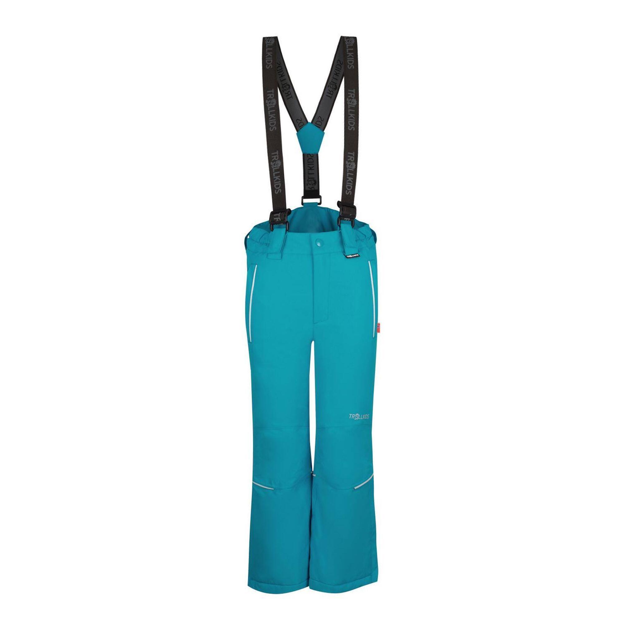 Slim Holmenkollen Teal-Green children's ski pants