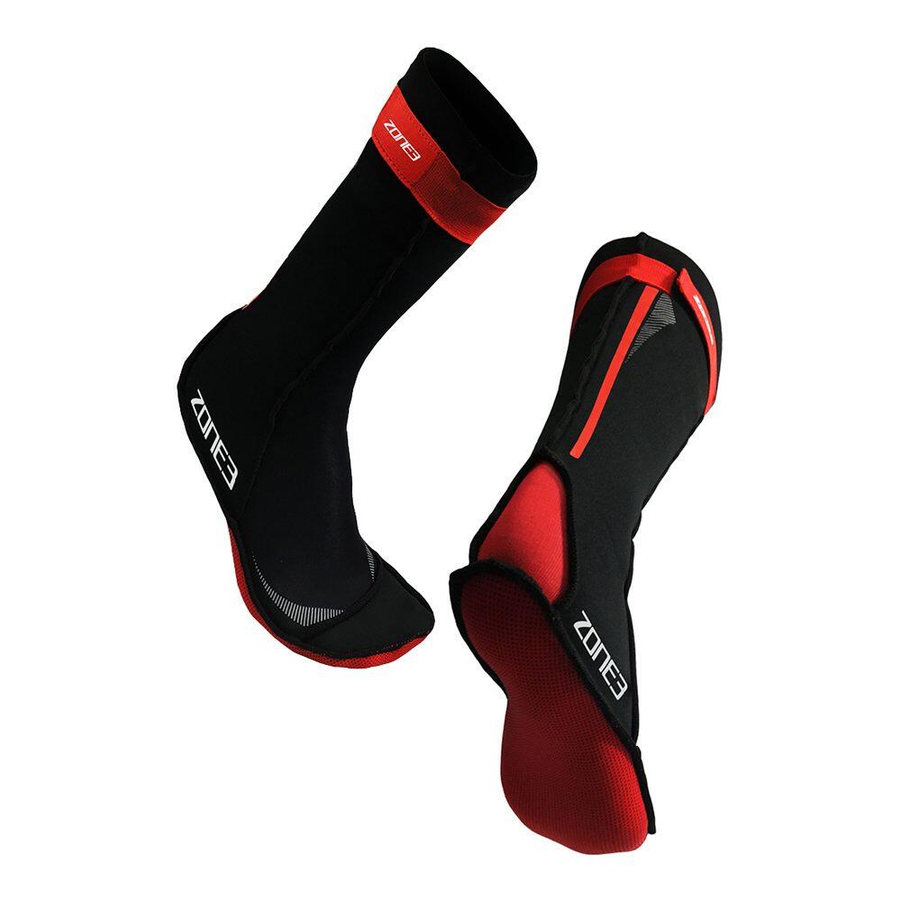 ZONE3 Neoprene Socks Adult BLACK/RED