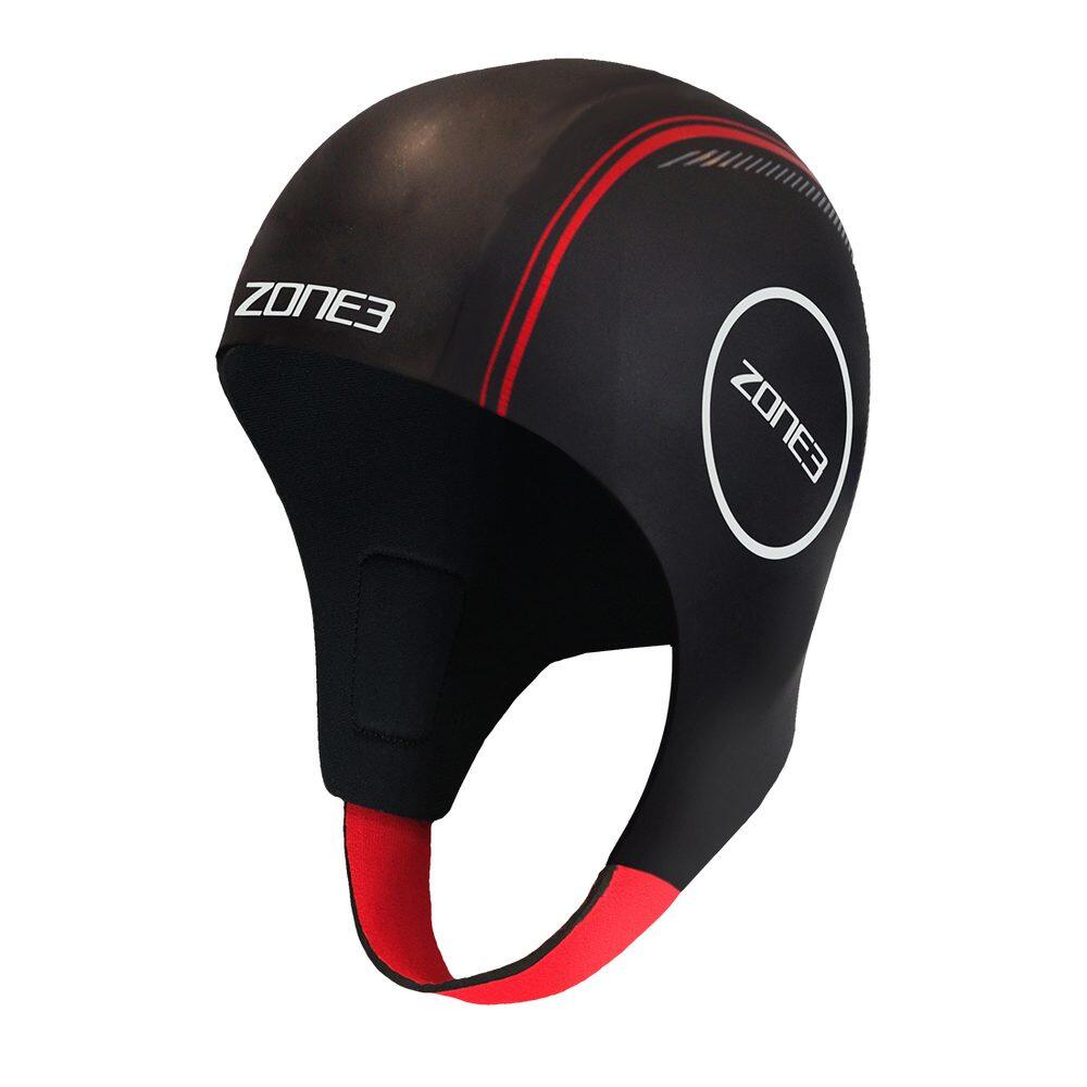 ZONE3 Neoprene Swim Cap Adult BLACK/RED