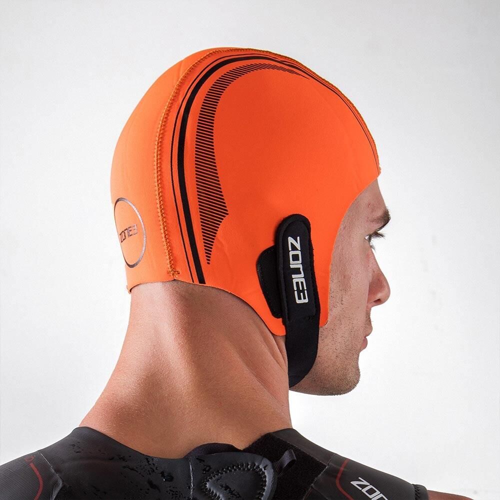 ZONE3 Orange Neoprene Swim Cap Adult Orange