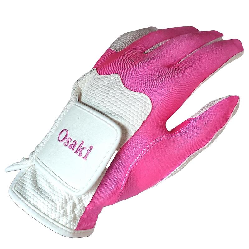 中性彈性透氣高爾夫手套(左手) - 白色/粉紅色